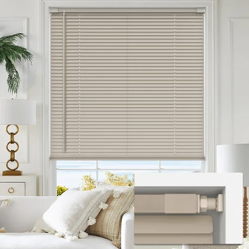 Miniatura 10 de LazBlinds sin herramientas sin taladro persianas mini de vinilo de 1 pulgada, persianas inalámbricas para ventanas, persianas y cortinas