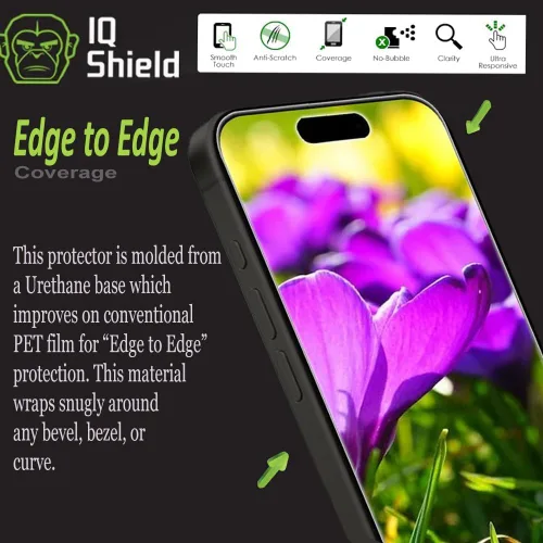 Miniatura 4 de IQShield Paquete de 2 protectores de pantalla para iPhone 15 Pro de 6.1 pulgadas, fácil de instalar, antiarañazos, película de TPU transparente
