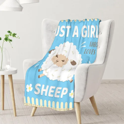 Miniatura 2 de Manta de oveja de regalo, 30 x 40 pulgadas, bonita manta para niños, niñas y mujeres, mantas suaves y peludas azules para cama, sofá y viajes Manta