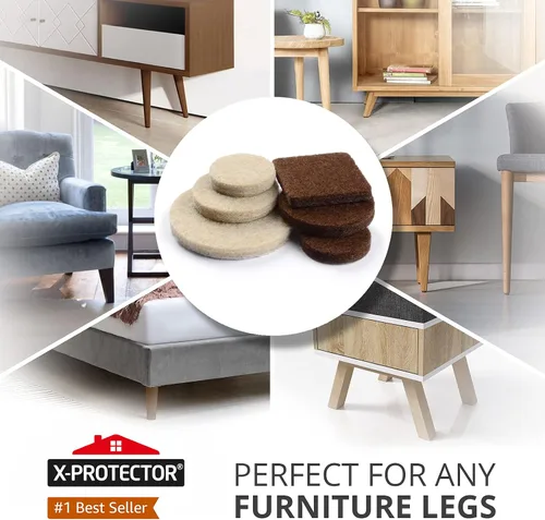 Miniatura 2 de X-PROTECTOR - Almohadillas de fieltro para muebles, 133 unidades, almohadillas de fieltro para patas de muebles, los mejores protectores de piso