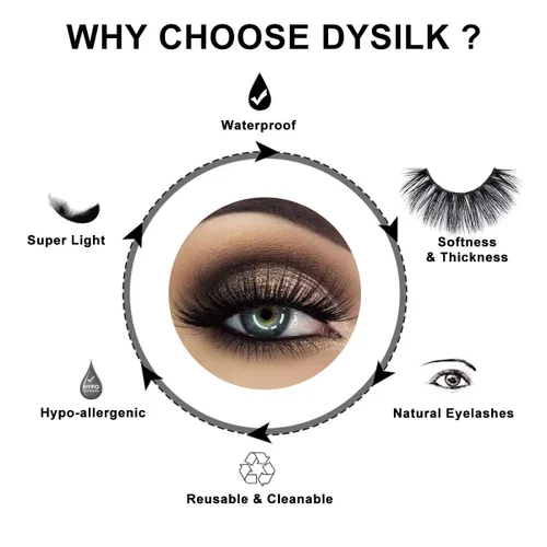 Miniatura 4 de DYSILK Wispy Mink Lashes 3 pares – Pestañas postizas esponjosas de ojo de gato, pestañas de imitación de visón, pestañas postizas naturales ligeras