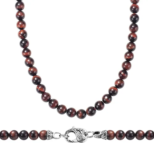 WESTMIAJW Collar con cuentas de ojo de tigre para hombre, joyería de cristal curativo de piedras preciosas naturales 506027.6in