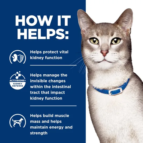 Miniatura 9 de Hill's Prescription Diet k/d Kidney Care with Chicken Wet Cat Food, dieta veterinaria, latas de 5.5 onzas, paquete de 24