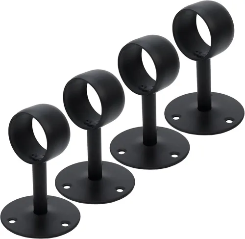 Miniatura 10 de Antrader Paquete de 4 soportes de acero inoxidable de 1.26 pulgadas de diámetro para armario, barra de soporte, soporte de tubería, soporte