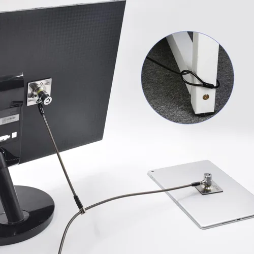 Miniatura 4 de Candado para laptop, cable de bloqueo de seguridad con llaves y placa de anclaje, bloqueo antirrobo para electrónica de negocios, monitores