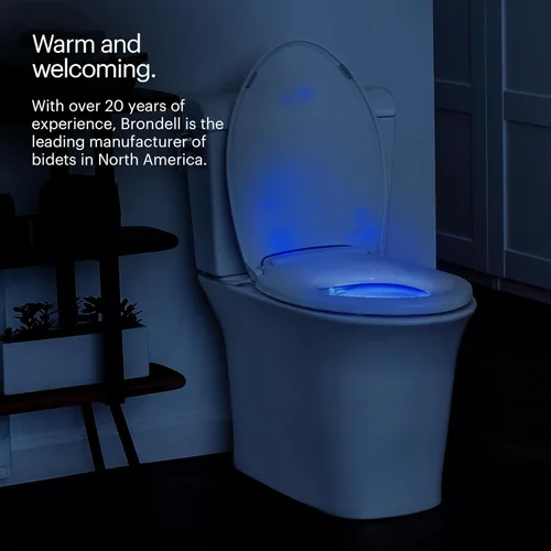 Miniatura 4 de Brondell L60-EW LumaWarm Asiento de inodoro alargado con luz nocturna calefaccionada, blanco