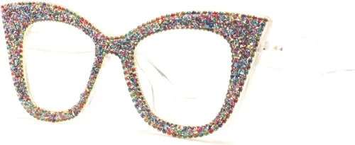 Miniatura 2 de Gafas de lectura con diseño de ojo de gato, diamantes de imitación brillantes con montura de diamante negro, lentes para lector de luz azul