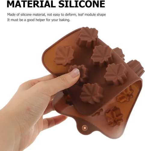 Miniatura 2 de YARNOW Juego de moldes de silicona para hornear de hojas de arce, 2 piezas de moldes flexibles de chocolate para fondant de chocolate para hornear