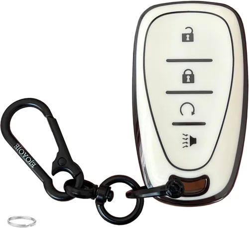 Carcasa protectora de llave inteligente para llavero Chevy con llavero compatible con Chevrolet Equinox Malibu Cruze Traverse Camaro Trax Blazer