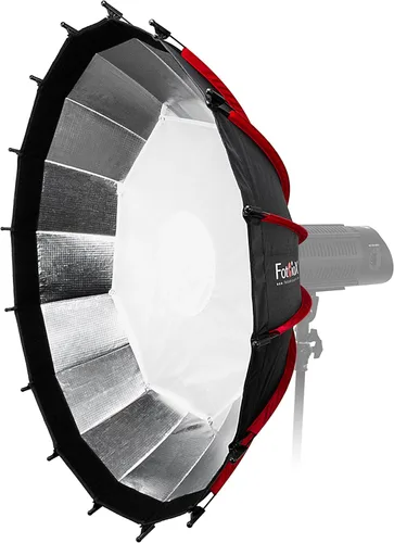 Miniatura 4 de Fotodiox EZ-Pro DLX - Plato de belleza plegable de 32 pulgadas y caja de luz con inserto Bowens y rejilla, interior reflectante plateado y placa