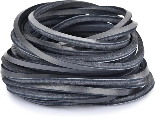 Miniatura 11 de TeeLiy 3 mm Cordón plano de tira de cuero genuino de 3 mm de ancho, cuero de grano completo de piel de vacuno, cordones de encaje, trenzado Atlantis