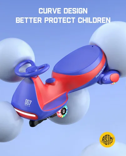 Miniatura 7 de FanttikRide N7 - Coche eléctrico clásico con pedal, batería recargable, juguetes para montar, auto oscilante, 2 velocidades, antivuelco, ruedas