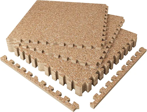 Miniatura 11 de SUPERJARE - Tapete de ejercicio con superficie de goma de 0.56 pulgadas de grosor, 12 unidades, 48 pies cuadrados, espuma de etilvinilacetato