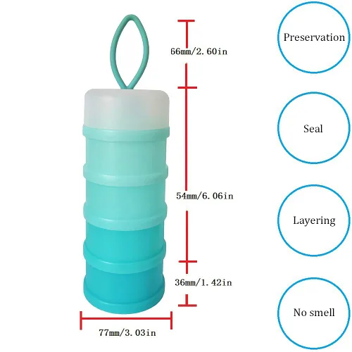 Miniatura 2 de Contenedor de almacenamiento de aperitivos de 4 piezas, sin derrames, portátil y apilable, contenedor de viaje para proteínas en polvo, fórmula
