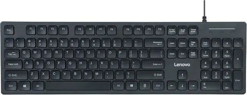 Lenovo Teclado USB-C con cable 305 con teclado numérico, teclado de tamaño completo, diseño delgado, negro, conectividad USB-C, función dedicada y
