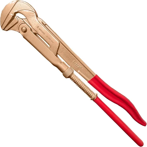 WEDO Llave de tubo de patrón sueco sin chispas, 90 grados en ángulo, llave de seguridad sin chispas, cobre berilio, no magnético, estándar DIN,