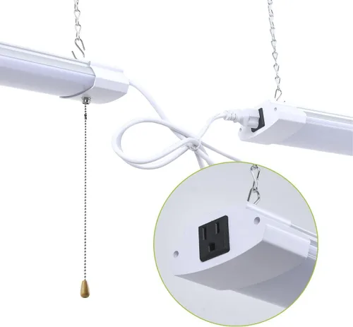 Miniatura 4 de Paquete de 1 luz LED de tienda de 4 pies, 48 W, luz LED enlazable de tienda para garaje, 3000 K, 4000 K y 5000 K, lámpara de techo integrada