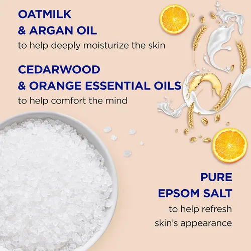 Miniatura 4 de Dr Teal's Sal de Epsom pura, calma y comodidad con leche de avena y aceite de argán, 3 libras y remojo de sal de Epsom pura, saúco negro