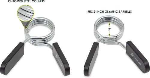 Miniatura 2 de ProsourceFit - Collar de clip de resorte olímpico para mancuerna de 2 pulgadas, par con asas de agarre fácil para levantamiento de pesas