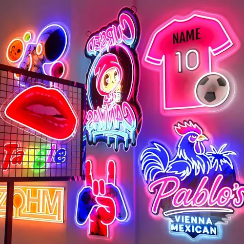 Letrero de neón LED personalizado, logotipo comercial impreso UV, personalizable para salones, belleza, estudios de uñas, tiendas y decoración del