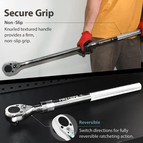 Miniatura 5 de FIRSTINFO F32441H Trinquete de accionamiento extensible de 1 pulgada, mango reversible de trinquete de 24T que se extiende de 24.8 a 41.3 pulgadas