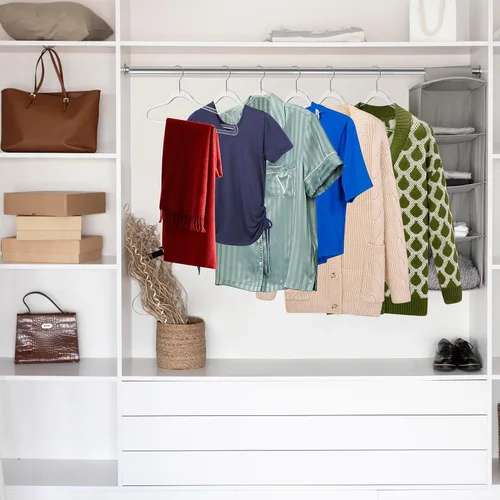 Miniatura 6 de Quality Hangers Perchas de plástico transparente para ropa, paquete de 10 unidades, 16.5 pulgadas, perchas resistentes para ahorrar espacio