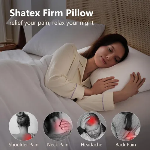 Miniatura 3 de Shatex Almohada extra firme tamaño King de 34 x 20 pulgadas, almohada de cama con inserto ajustable que proporciona un apoyo más fuerte
