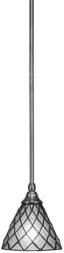 Miniatura 88 de Toltec Lighting Tallo Colgado Mini colgante, acabado de cobre negro, 3.5" cuadrado humo burbuja vidrio