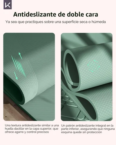 Miniatura 2 de KEEP Tapete de yoga, 32 pulgadas, extra ancho, para hombres y mujeres, 0.276 in de grosor, doble cara, antideslizante, ecológico, tapete de yoga