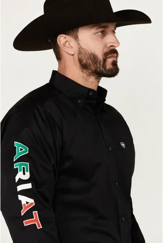 Miniatura 2 de Ariat Camisa ajustada de sarga con logotipo del equipo para hombre