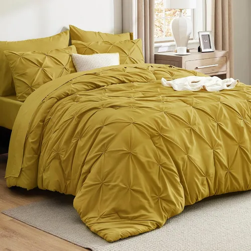 Miniatura 63 de Bedsure - Juego de edredón tamaño matrimonial verde azulado - Juego de ropa de cama tamaño matrimonial en una bolsa de 7 piezas, juego de cama 14