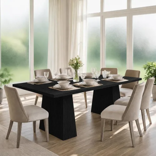 Miniatura 4 de 71 Inch Rectangular Dining Table, Wooden Kitchen Table with Sturdy Heavy Duty Legs, Modern Dining Room Furniture for 6-8 People Family Use