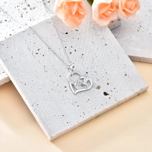 Miniatura 6 de Regalos para el día de la madre, plata de ley 925, collar de animales para madre e hija, regalos de joyería de animales lindos para mujeres, niñas