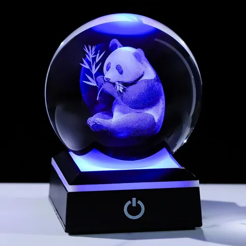 Miniatura 14 de Bola de cristal 3D, tortuga marina, regalos para mujeres y hombres, adorno de globo de nieve con base LED, luz nocturna, figuras de decoración