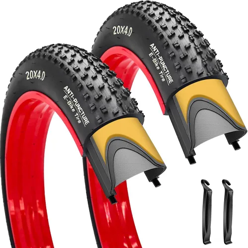 Paquete de 2 neumáticos de bicicleta eléctrica de 20 pulgadas/26 x 4.0 pulgadas, antipinchazos, con o sin tubos interiores, neumáticos de triciclo