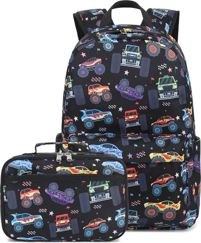 CAMTOP Mochila para niños y niñas, mochilas preescolares con lonchera para niños y niñas, juego de mochila escolar para jardín de infantes, Monster