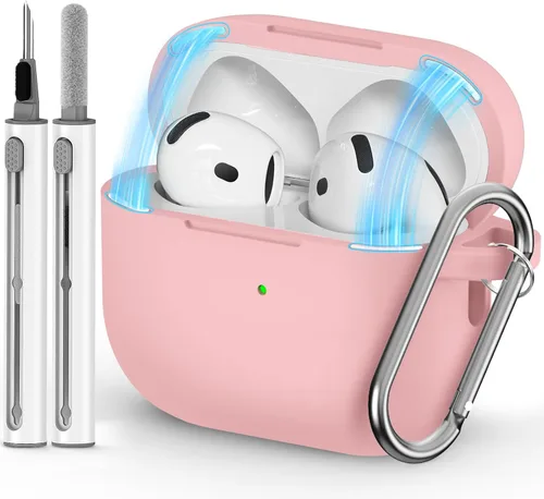 Miniatura 37 de Ljusmicker – Funda para AirPods 4 (2024) con cierre magnético en la tapa y juego de limpieza, funda protectora de silicona suave para Apple AirPods