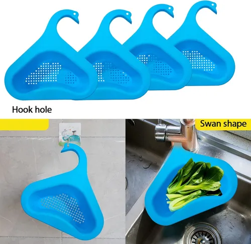 Miniatura 7 de Cesta de drenaje para fregadero de cocina, cesta de drenaje de cisne para fregadero de cocina, estante escurridor multifuncional triangular, filtro