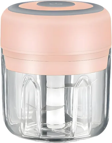 Miniatura 10 de Mini procesador eléctrico de alimentos y picadora de ajo, 8.5 fl oz recargable por USB, picadora inalámbrica de un solo toque con 3 cuchillas de 8.5
