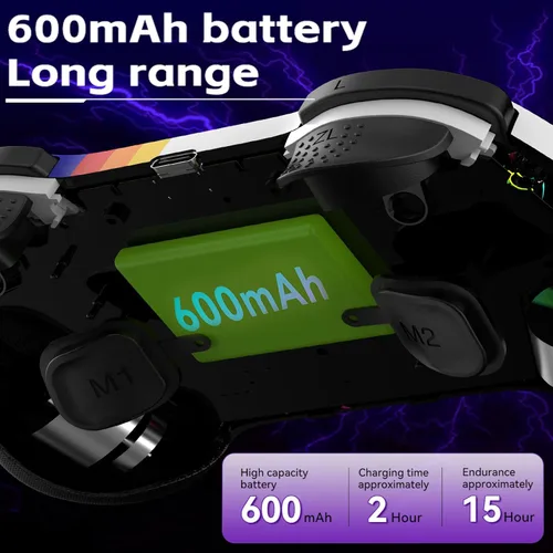 Miniatura 4 de Koiiko Wireless Gaming Controller for ipad/iphone Android/PC/Switch/Streaming on Xbox/PS4/PS3, Bluetooth, Pocket Size, 7-Colors LED, Hall Effect