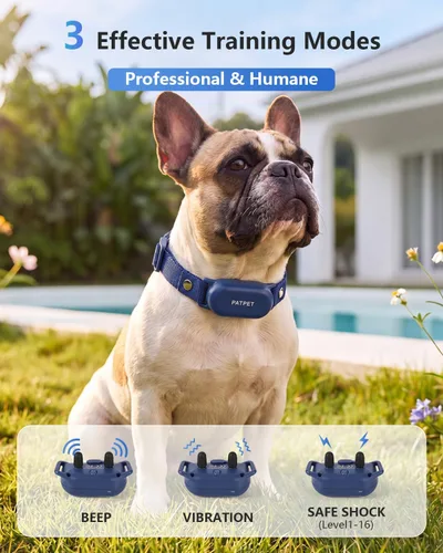 Miniatura 2 de PATPET Shock Collar for Dogs - 4000FT Dog Training Collar with Remote, IPX7 Waterproof 4 Modes(Beep/Vibration/Shock/Safe) Dog Shock Collar