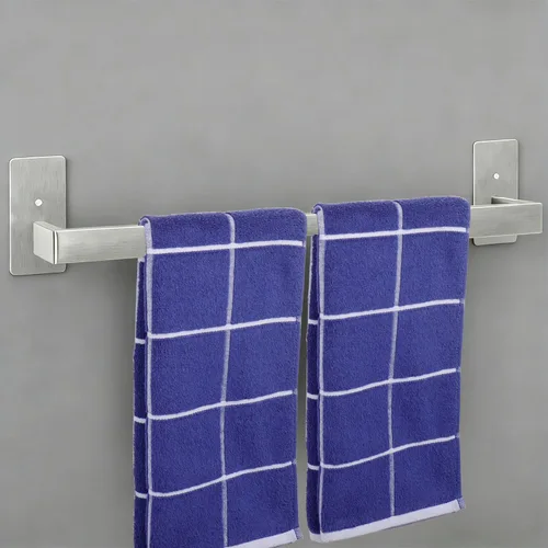 Miniatura 11 de Toallero de Baño Autoadhesivo, Sin Perforación Estante para Toallas Fácil de Instalar, Soporte para Toallas de Mano Hecho de Acero Inoxidable Níquel