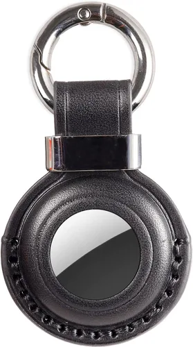 Miniatura 11 de Llavero de Cuero Genuino Compatible con Airtag, Soporte Seguro para Llavero de Air Tag Funda de Cubierta Anillo de Llavero Accesorios - Rosa V2.0