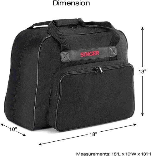 Miniatura 2 de SINGER Estuche para transportar máquina, negro, estuche espacioso que se adapta a la mayoría de las máquinas de coser estándar y serger