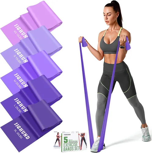 Miniatura 12 de 5 bandas de resistencia, bandas elásticas profesionales de ejercicio para fitness, yoga, pilates, estiramiento, entrenamiento de fuerza, bandas