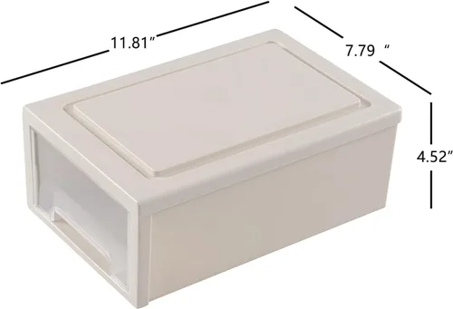 Miniatura 3 de Readsky Cajones de almacenamiento de plástico apilables de 6 cuartos de galón, unidad de cajón de plástico, 3 paquetes