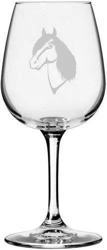 Miniatura 19 de Morgan Body Horse - Copa de vino grabada multiusos (12.75 onzas)