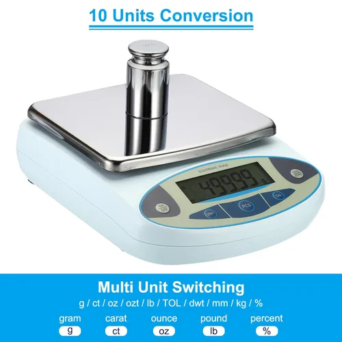 Miniatura 4 de PATIKIL Báscula de laboratorio de 35.27 oz x 0.00 oz, balanza analítica electrónica de alta precisión sensible, báscula de precisión digital