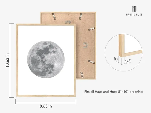 Miniatura 2 de HAUS AND HUES Fases de la luna - Decoración de pared – Juego de 5 impresiones de fases lunares, arte de pared de fases lunares para dormitorio, arte