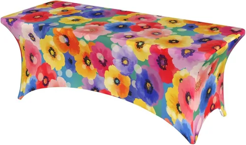 Miniatura 30 de Mantel rectangular ajustable de elastano elástico con estrellas patrióticas americanas de 4 pies, protector de mesa para fiestas, eventos